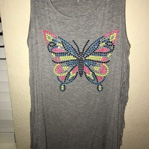 Tank top with Crystal Butterflies